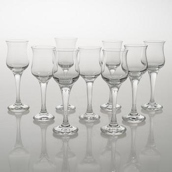 TIMO SARPANEVA, set of 9 'Loimu' (Blaze) drinking glasses for Iittala.