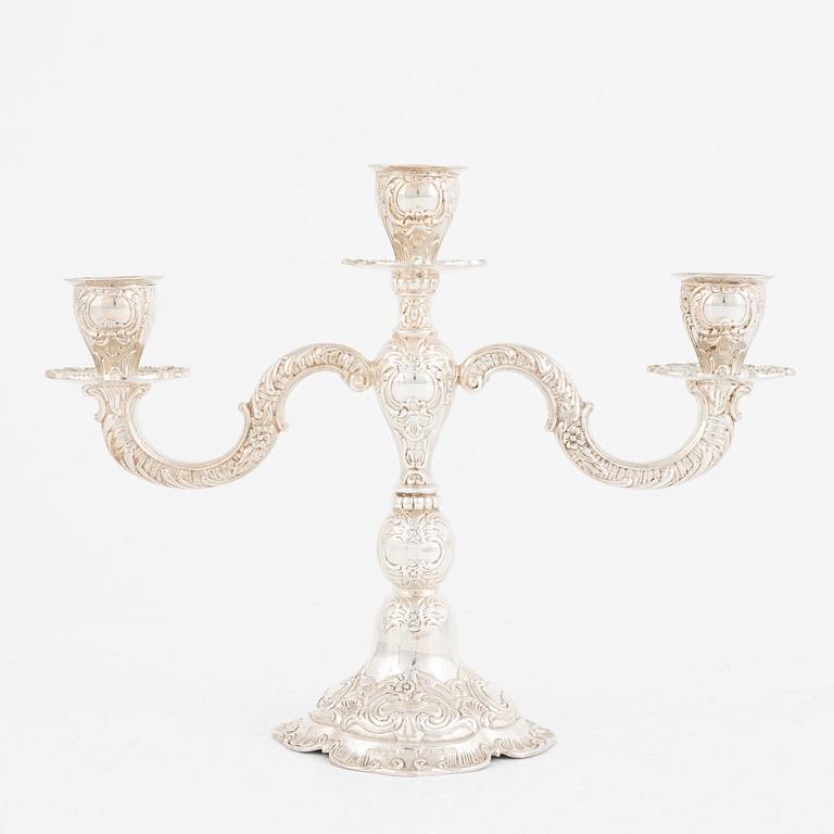 A Swedish silver candelabra, mark of GEWE, Malmö 1975.