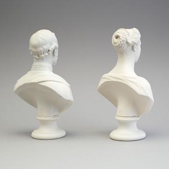 A PAIR OF PARIAN BUSTS, Gustafsberg, second half of the 19th century.
