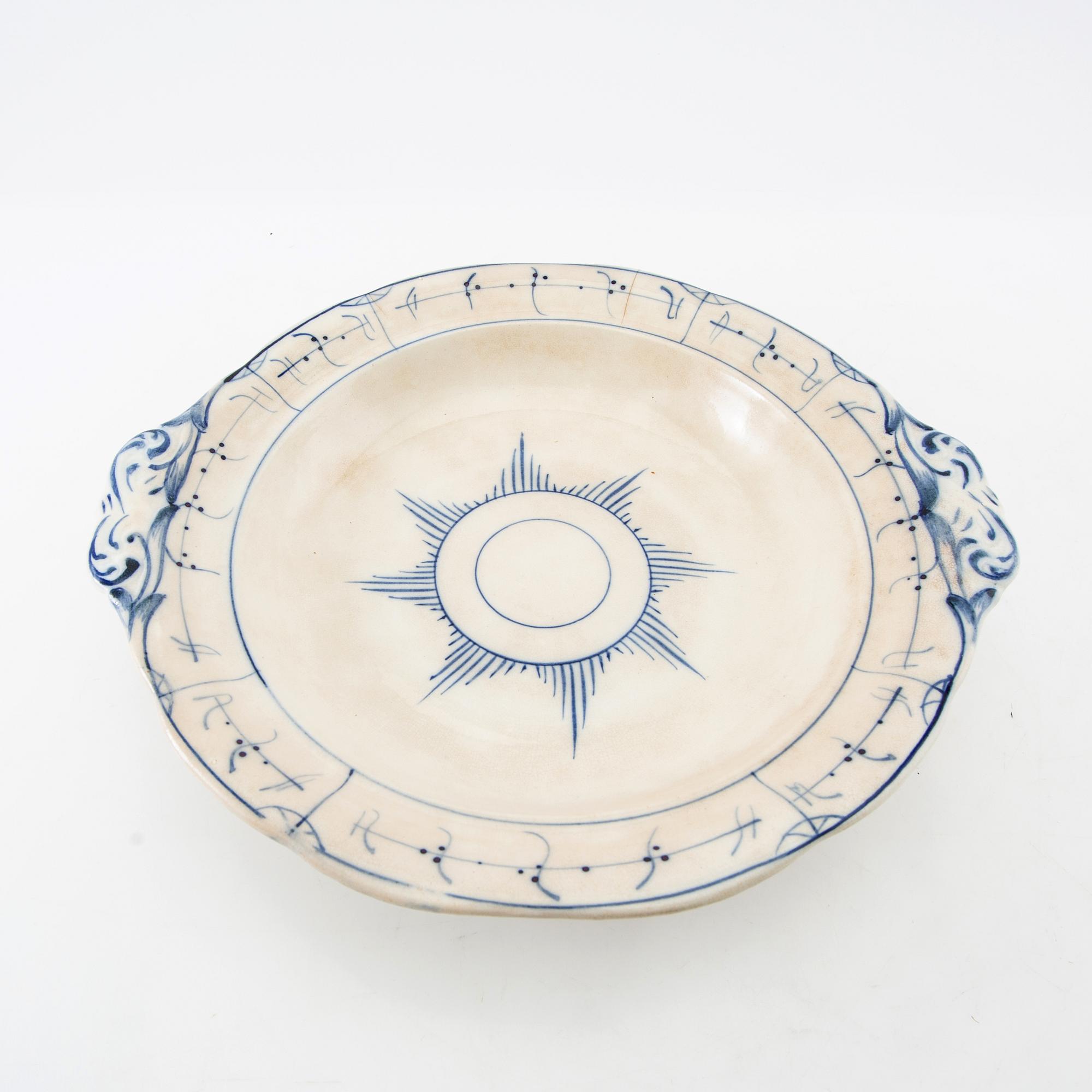 Carafes/trays 3 pcs Gustavsberg early 20th century.