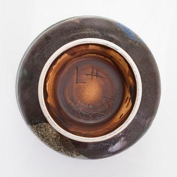 Liisa Hallamaa, malja, keramiikkaa, signeerattu LH Arabia, Finland 1950-60-tal.