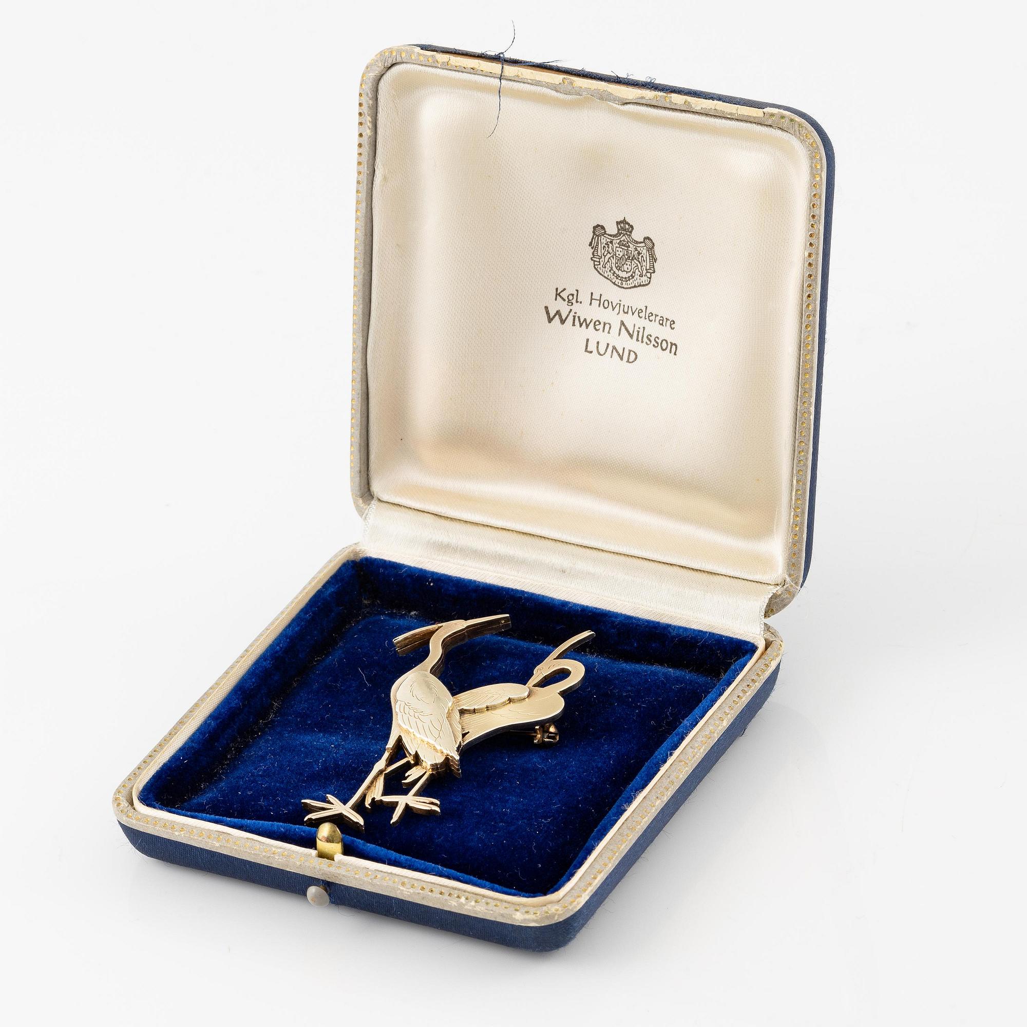 Wiwen Nilsson, a brooch, sterling silver, in the form of two birds, Lund 1964.