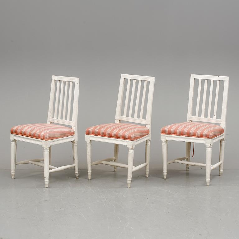 STOLAR, 3 st, gustaviansk stil, 1800-talets mitt.