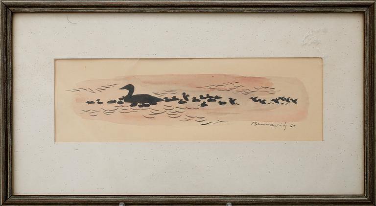 GUNNAR BRUSEWITZ, akvarell. Signerad och daterad 60.