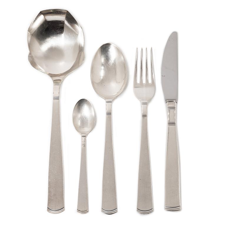 Jacob Ängman, a 49-piece silver cutlery service, 'Rosenholm', GAB, Eskilstuna, 1975-79.