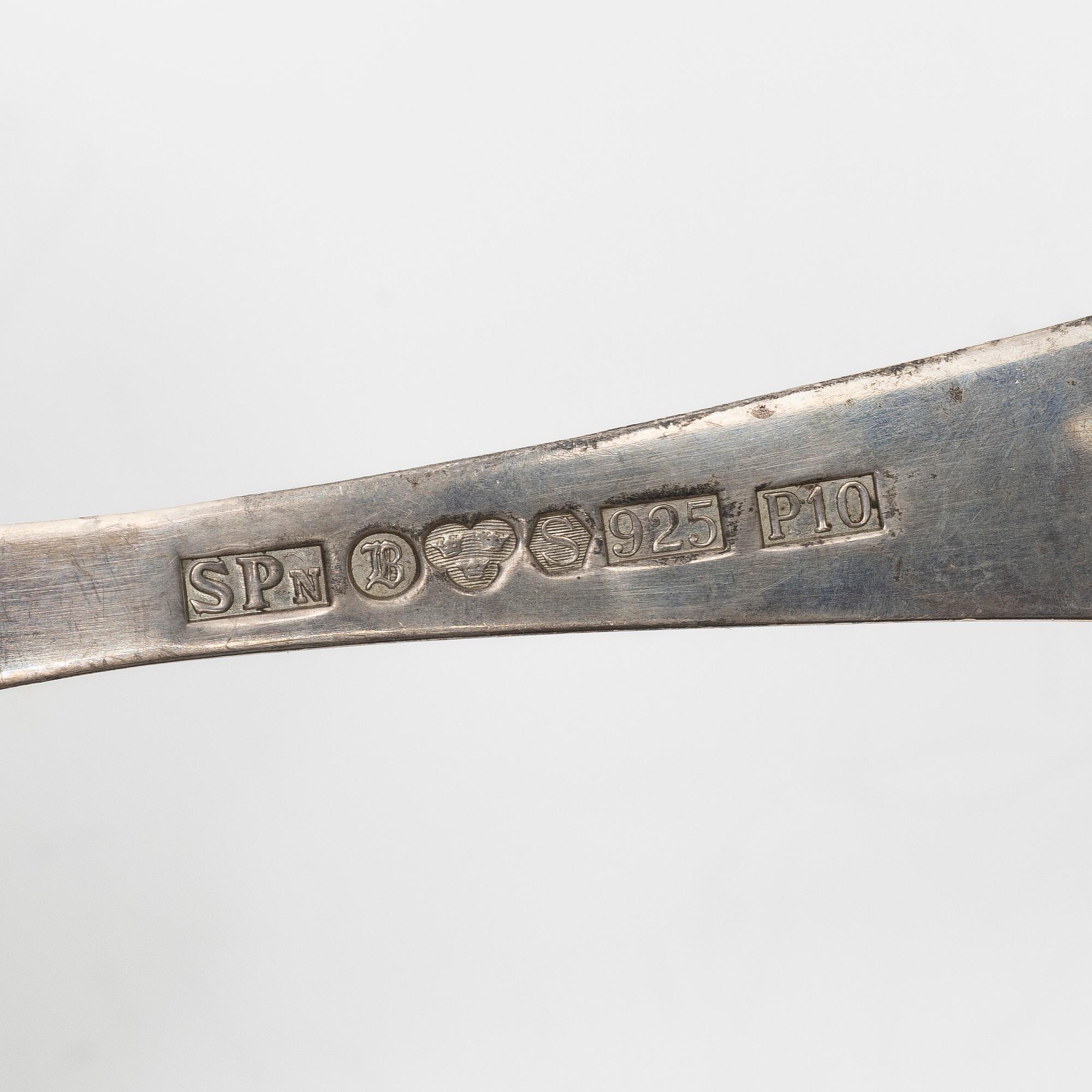 Guldsmed S Petersson i Söderhamn Ab, skedar, 4 st, sterlingsilver, Bollnäs, bl a 1989.