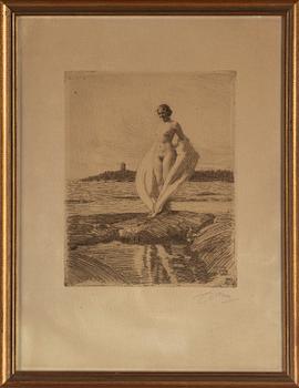 ANDERS ZORN, etching, 1915, signed in pencil.