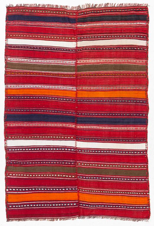 A Djajim rug, Aliabad, Hunza district, c 196 x 132 cm.
