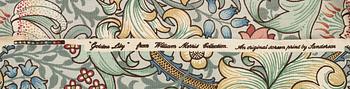 John Henry Dearle, curtains, 6 pcs, "Golden Lily", William Morris Collection, Sanderson, England.