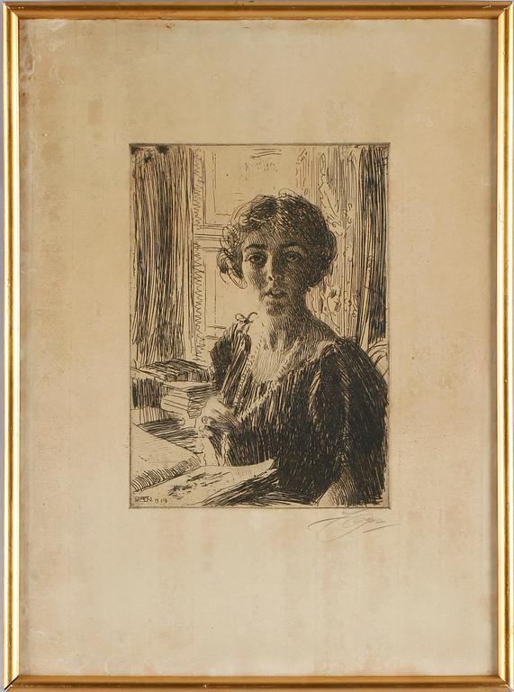 ANDERS ZORN, etsning, sign o dat.