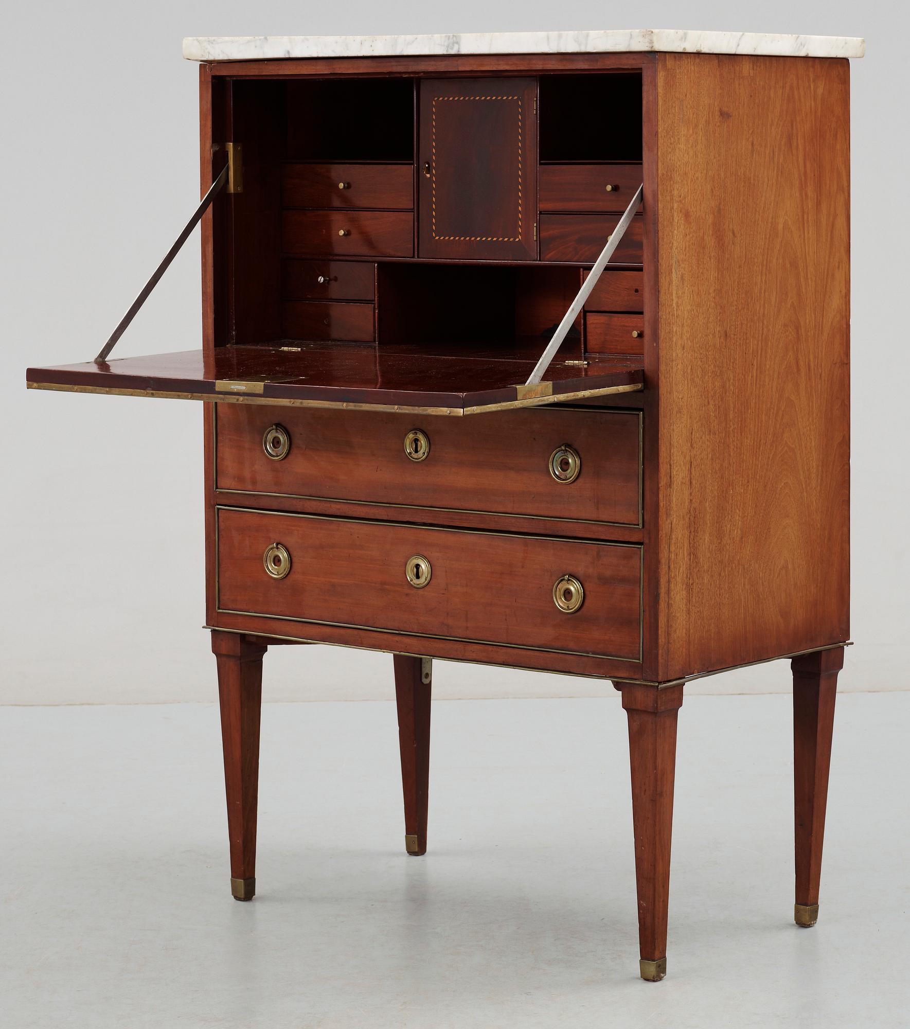 SEKRETÄR, sengustaviansk, omkring år 1800.