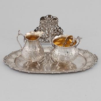 PARTI SILVER, 5 delar, delvis GEWE, 1968/1976. Vikt 535 gram.