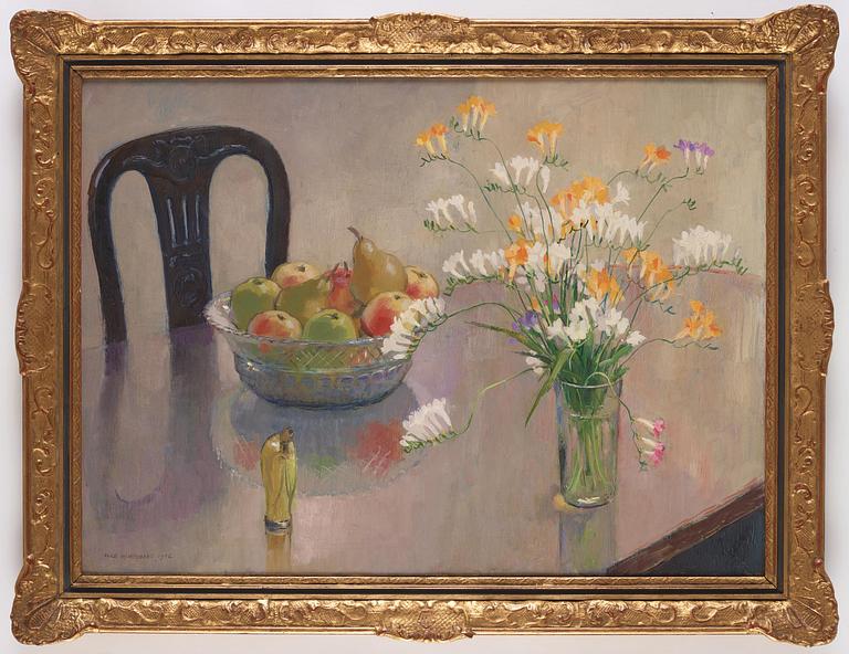 Olle Hjortzberg, Still life with flowers and fruits.