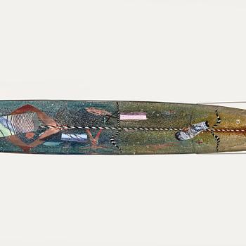 Bertil Vallien, a sand cast glass sculpture of a boat, Kosta Boda, Sweden 1991.
