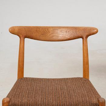 Hans J. Wegner, chairs 6 pcs "W2" CM Madsen Denmark 1960s.