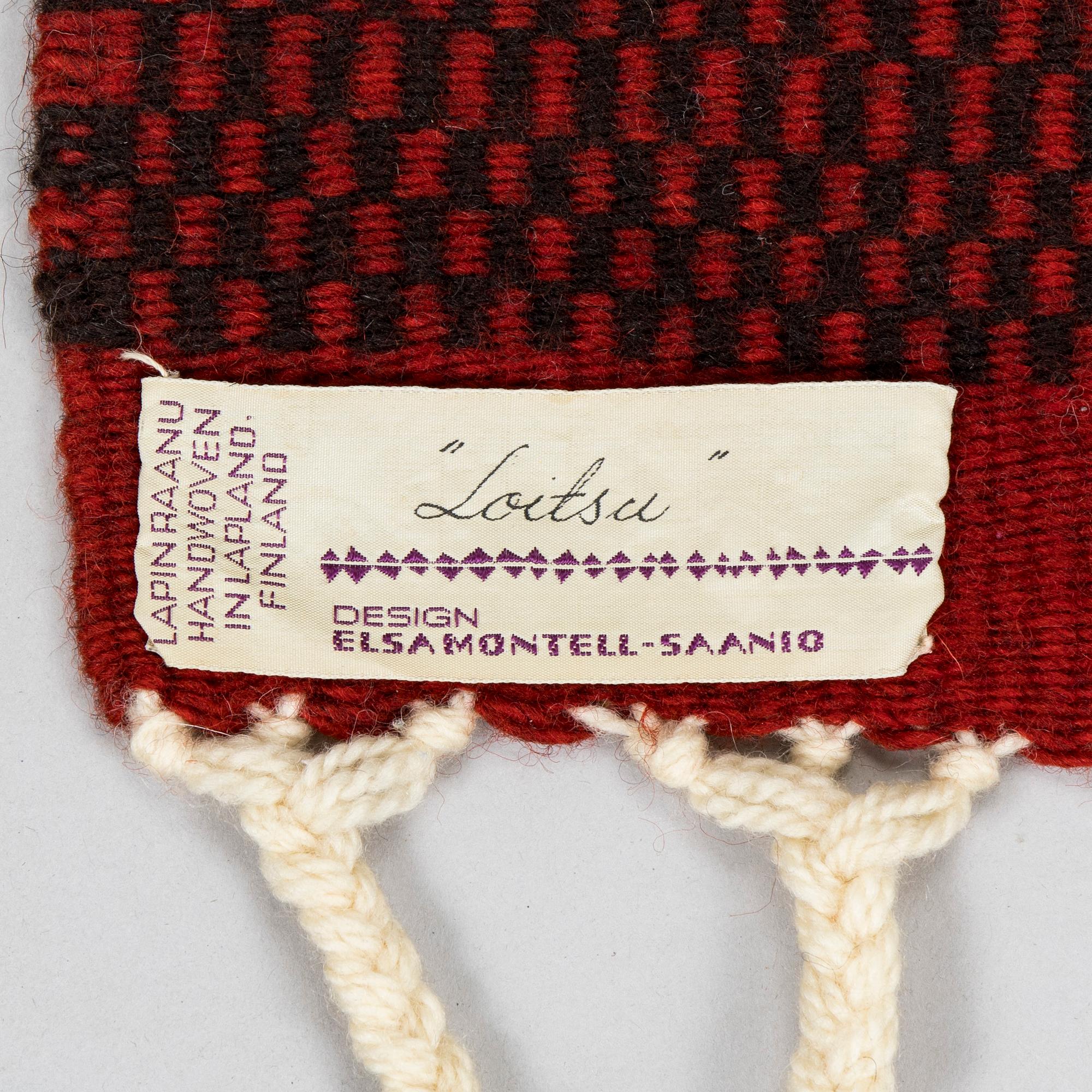 Elsa Montell-Saanio, rana / väggbonad, "Trollformel" Finland. Ca 165 x 43 cm.