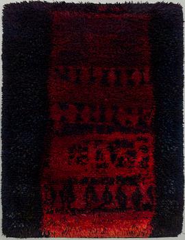 A Finnish long pile rug by The Friends of Finnish Handicraft. Circa 158x115 cm.