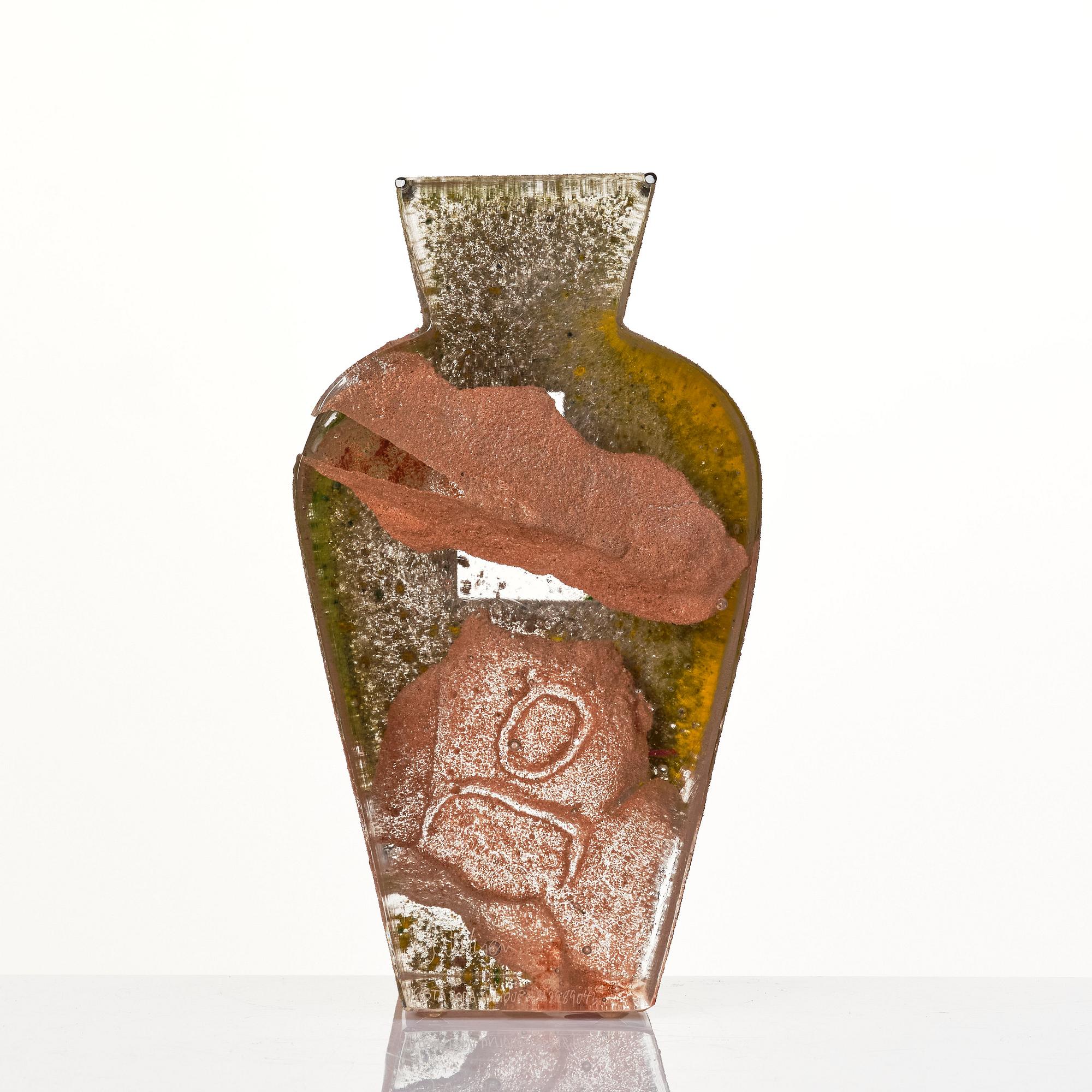 Bertil Vallien, a unique sand cast glass sculpture, Kosta Boda, Sweden.