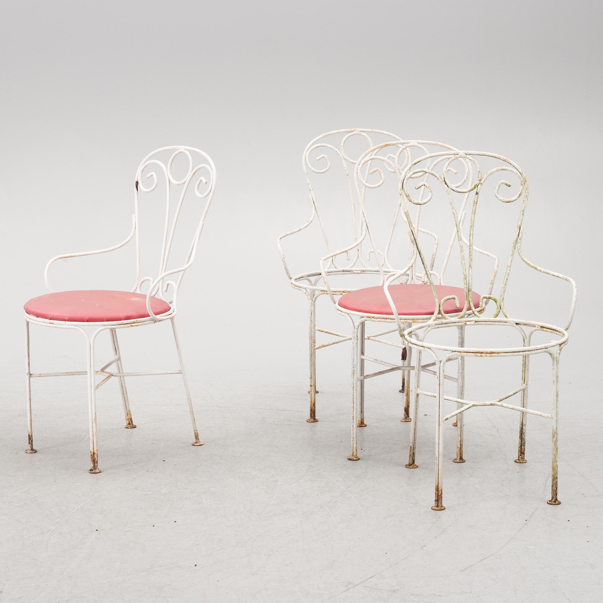 Garden chairs, 4 pcs, second half of the 20th century.