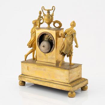 A French Empire ormolu mantel clock, first part of the ¨19th Century.