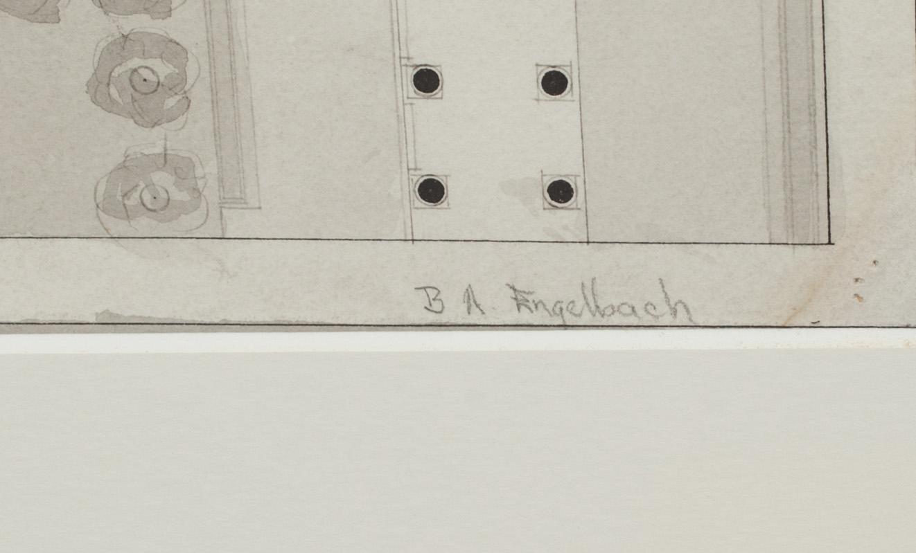 OKÄND KONSTNÄR, tuschlavering, arkitekturritning.