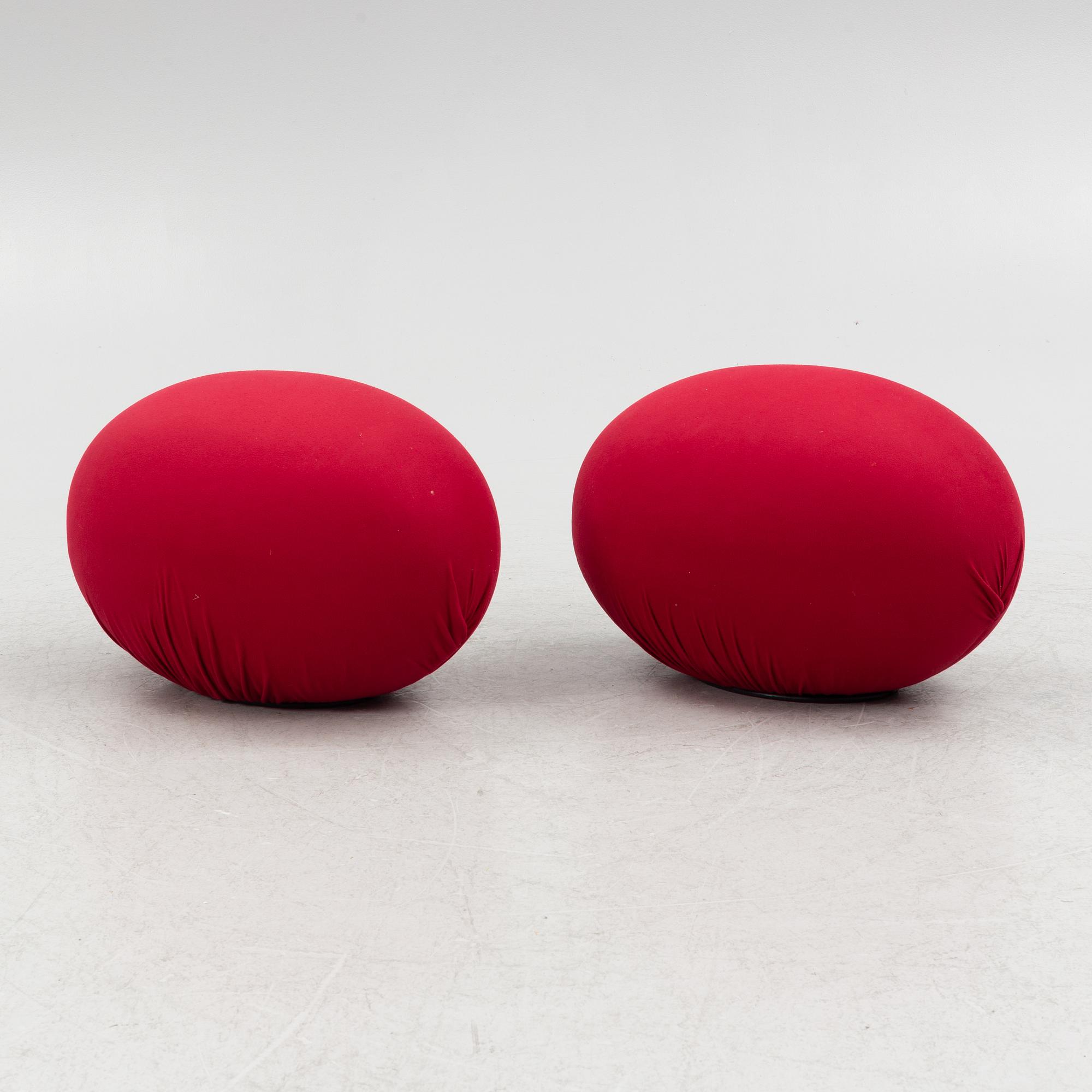 Denis Santachiara, ottomans/chairs, a pair, "Tato Egg Seat", Baleri, Italy, 21st century.
