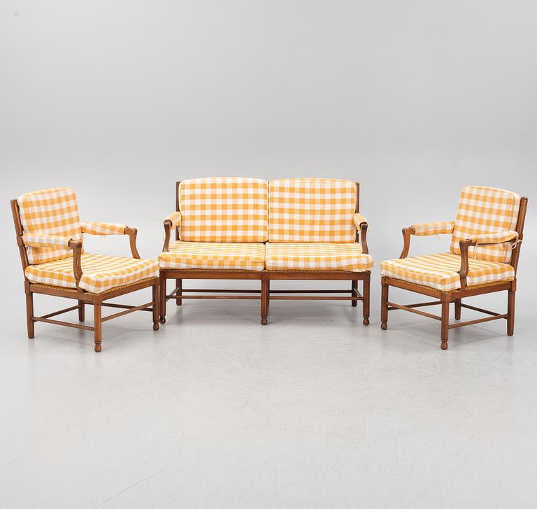 Soffa och karmstolar, ett par, Gripsholmsmodell, 1900-talets första hälft.
