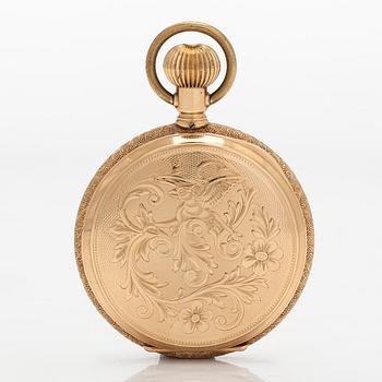 Waltham, pocket watch, hunter, 56.5 mm.
