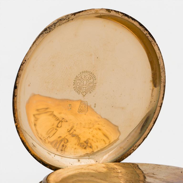 OMEGA, pocket watch, 51,5 mm, hunting case,