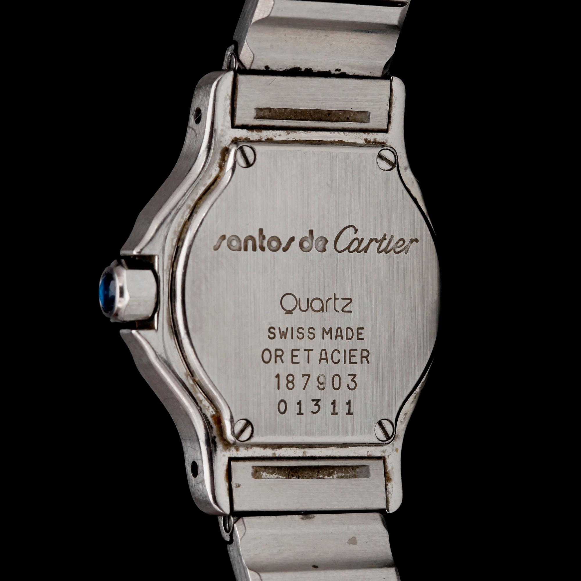 CARTIER Santos de Cartier Quartz Stal guld 1988 Box Cert. Bukowskis