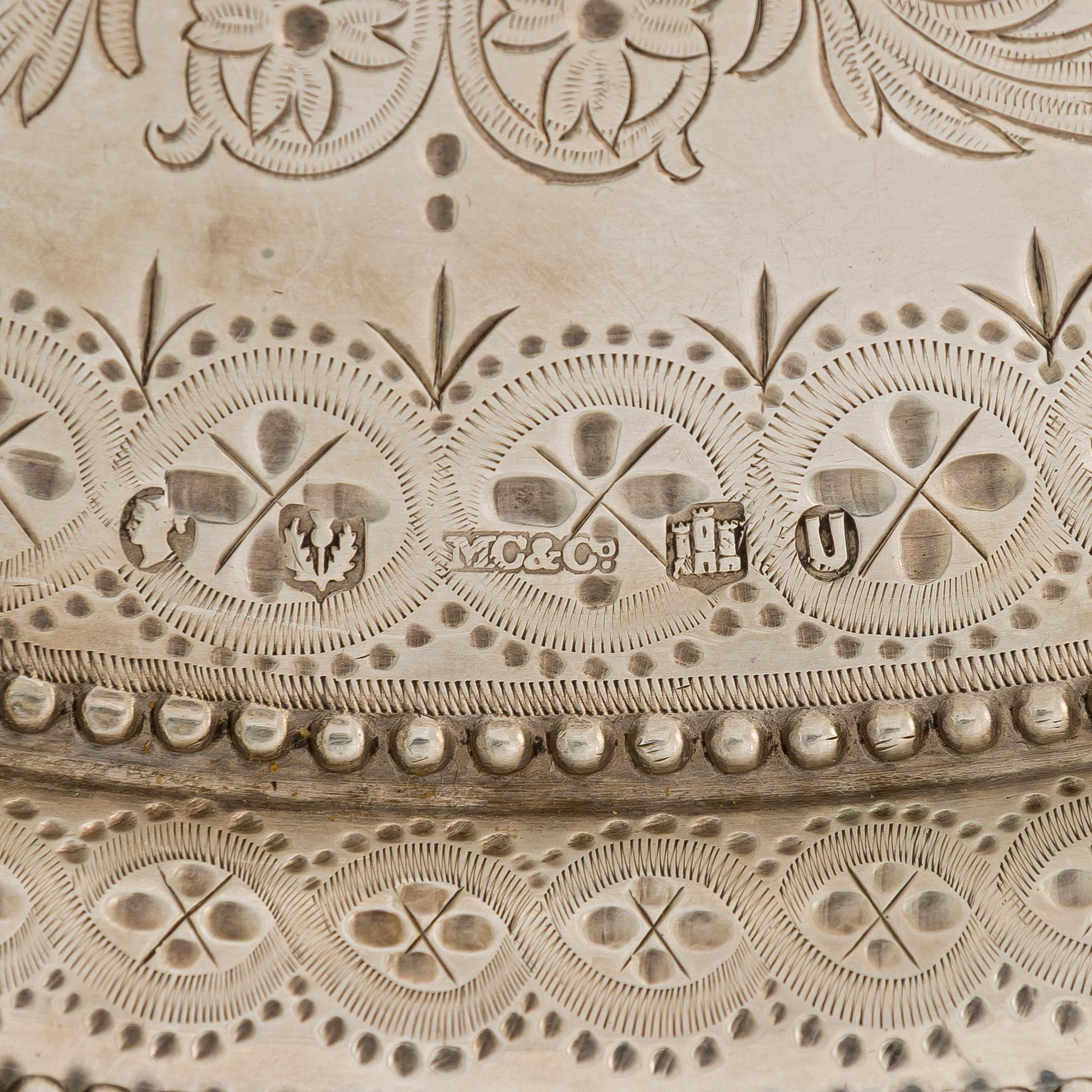 Salver, sterling silver, Mackay, Cunningham & Co, Edinburg 1876.