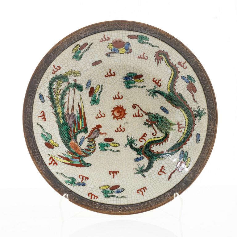 Fat, två stycken, porslin, Kina, tidigt 1900-tal.