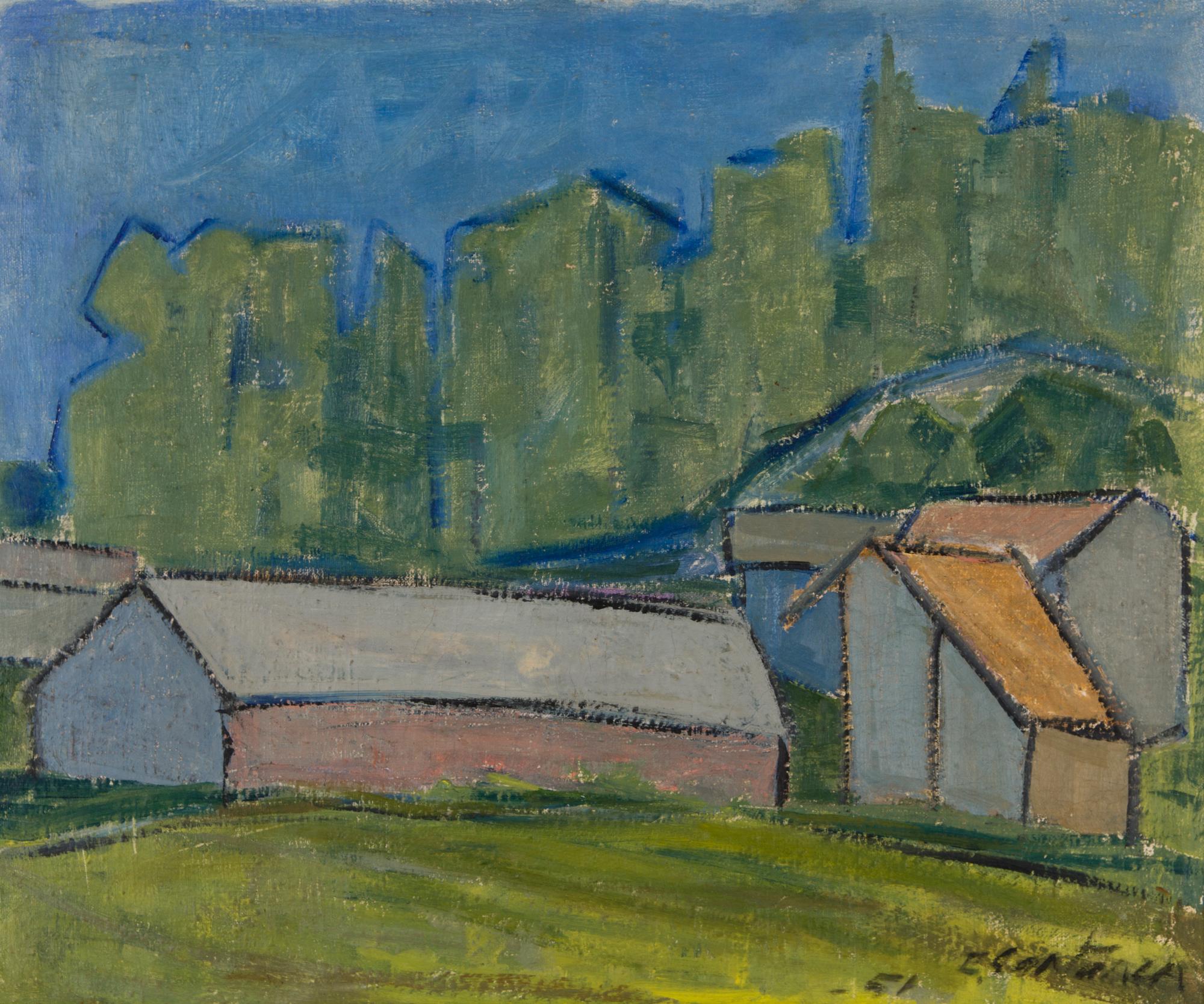 ERKKI SANTANEN, öljy kankaalle, signeerattu ja päivätty -51.