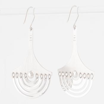 Tapio Wirkkala, a pair of earrings "Moon Crescent", sterling silver, for Kultakeskus.