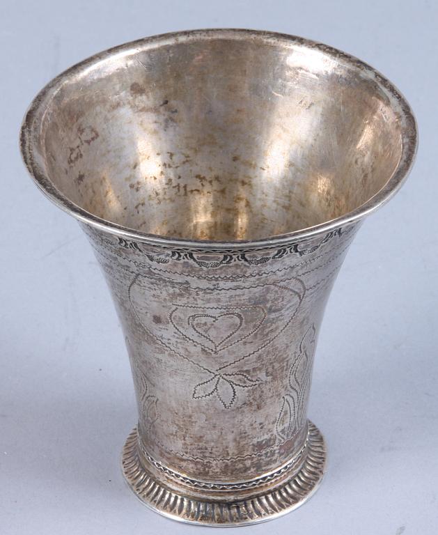 BÄGARE, silver, Petter Schotte (mästare 1754-1772), Skänninge, 1759.
