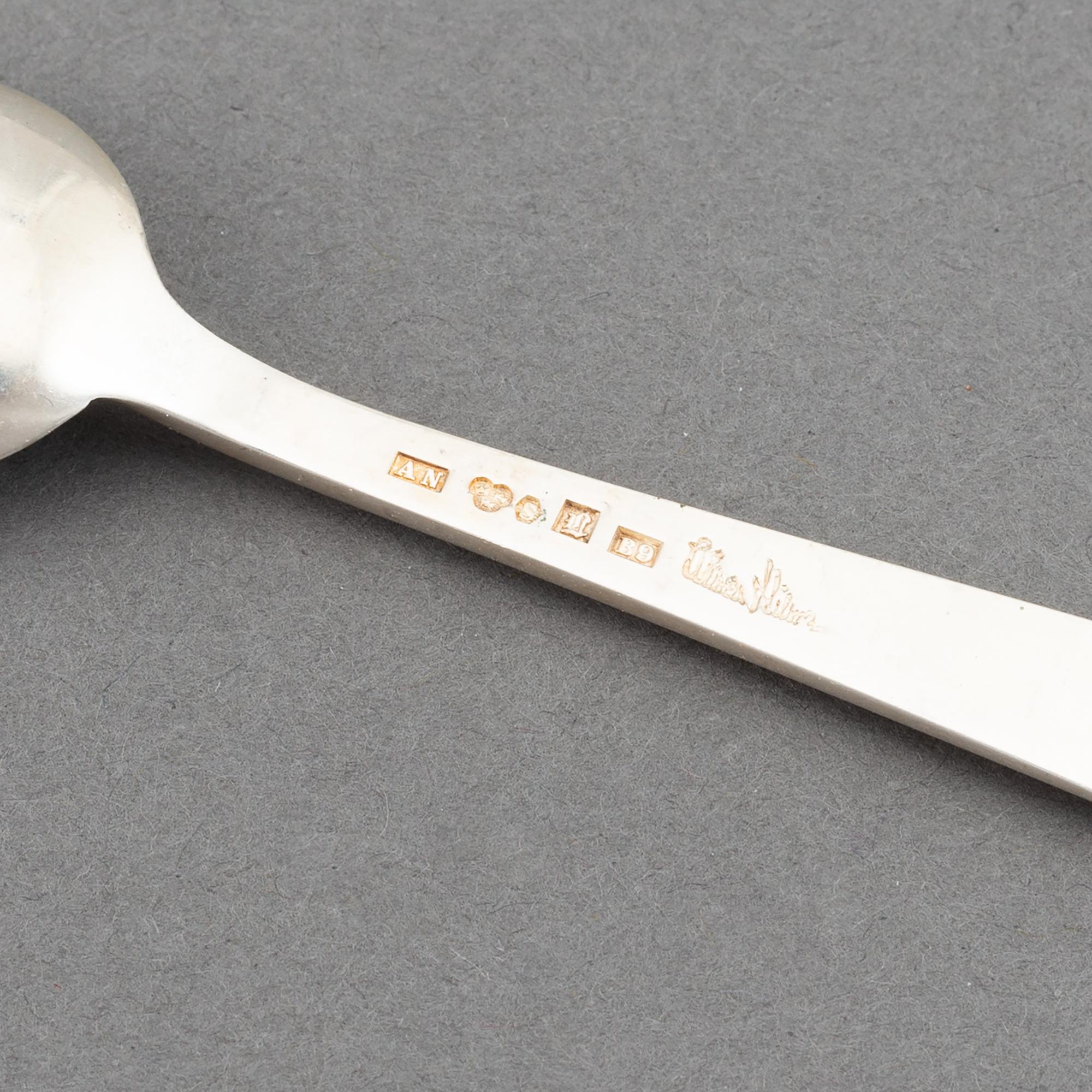 Wiwen Nilsson, a set of 10 silver coffee spoons, Lund, Sweden 1952-64.