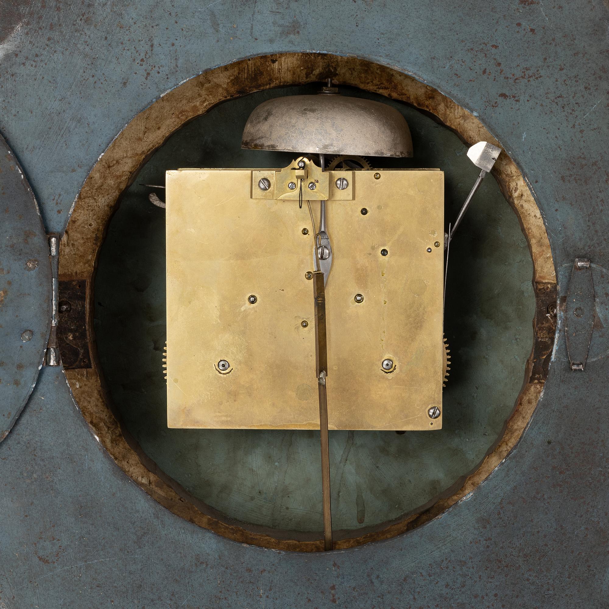 A Gustavian giltwood and parcel-gitl cartel clock by Per Henrik Beurling (Stockholm 1783-1806).