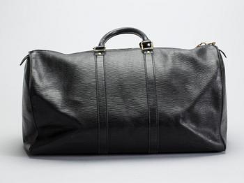 VÄSKA, "Keepall 50 Epi Black", Louis Vuitton.
