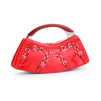 699. CHRISTIAN DIOR, a red patent leather handbag.