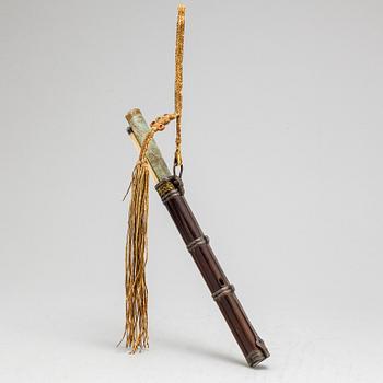 A knife and chopsticks in a scabbard, late Qing dynasty.