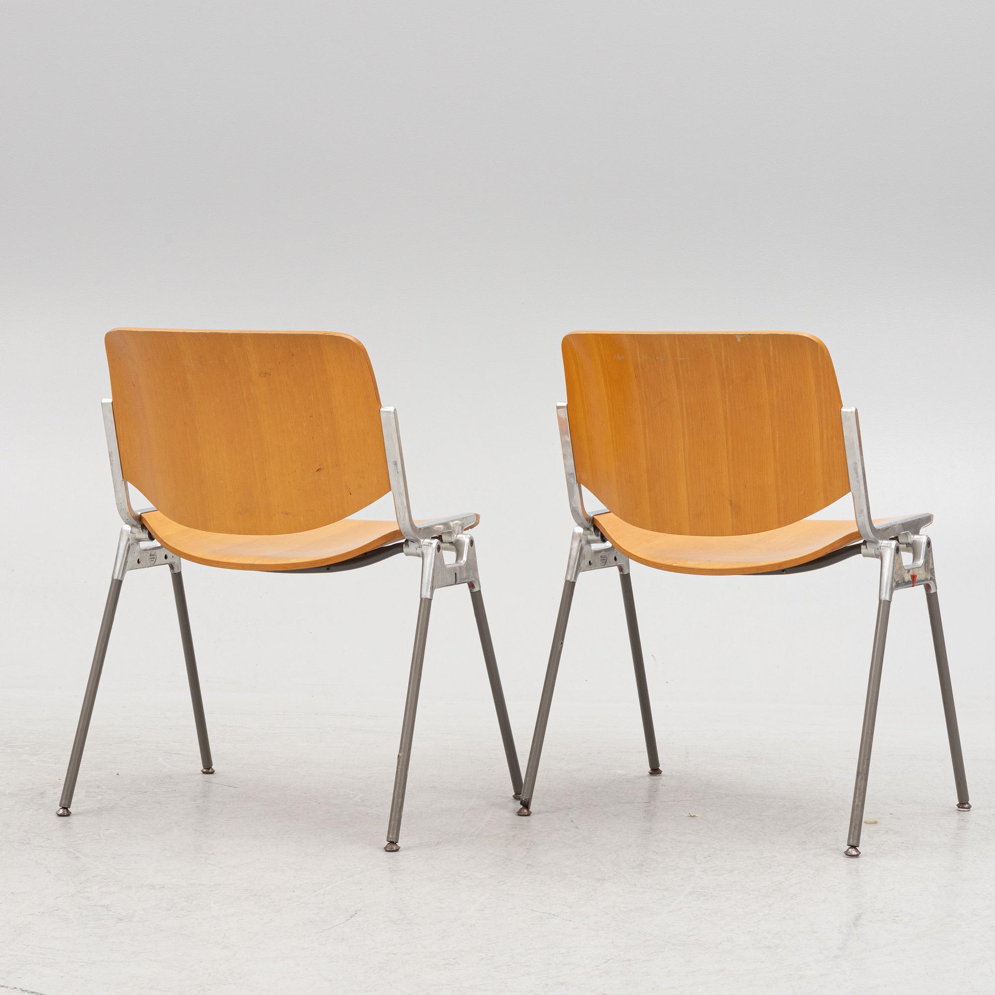 Giancarlo Piretti, four chairs, Castelli, Italy.