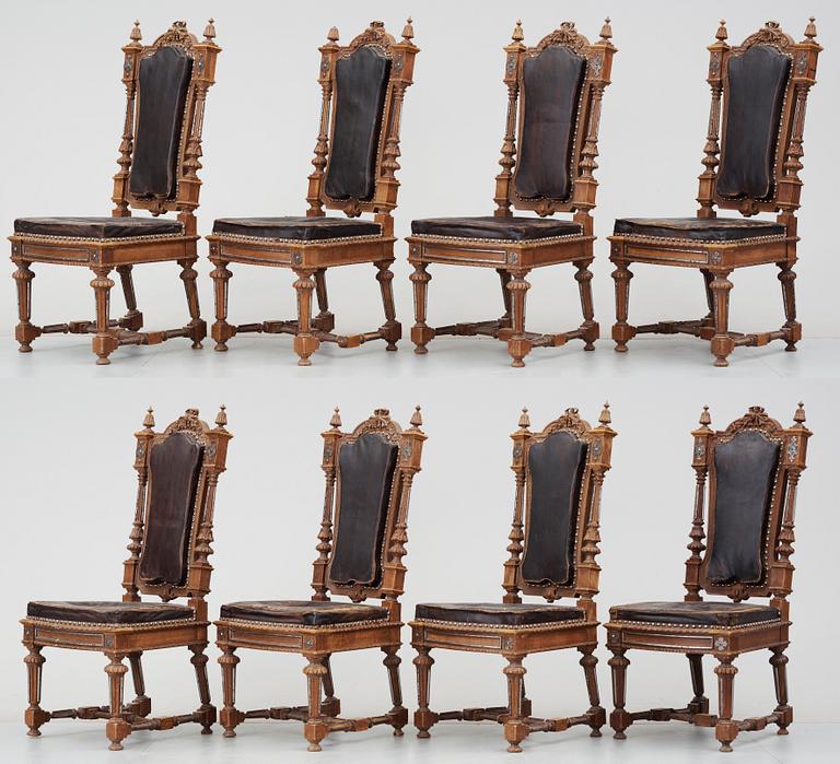 STOLAR, 8 st, nyrenässans, 1800-talets senare del.