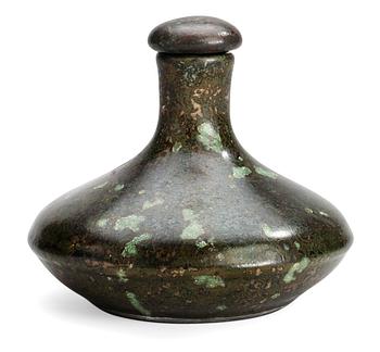 A Hans Hedberg faiance bottle with stopper.