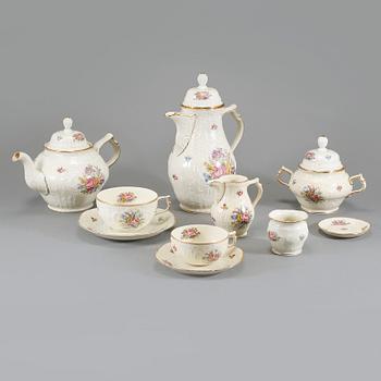 TE- SAMT KAFFESERVIS, 61 delar, porslin, Sanssouci, Rosenthal, Tyskland, 1900-talets andra hälf.