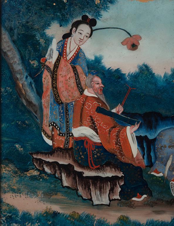 Glasmålning, Qingdynastin, omkring år 1800.