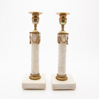 Candelabras, a pair, late Gustavian, 19th century.