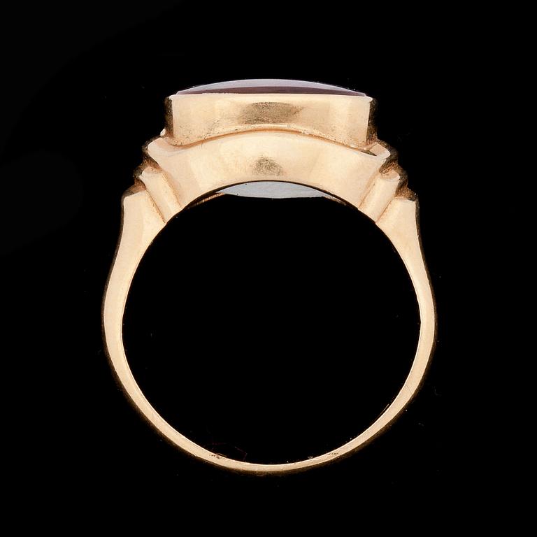 RING, ametist, 18K guld. Ceson Guldvaruaktiebolag, Göteborg  1954.