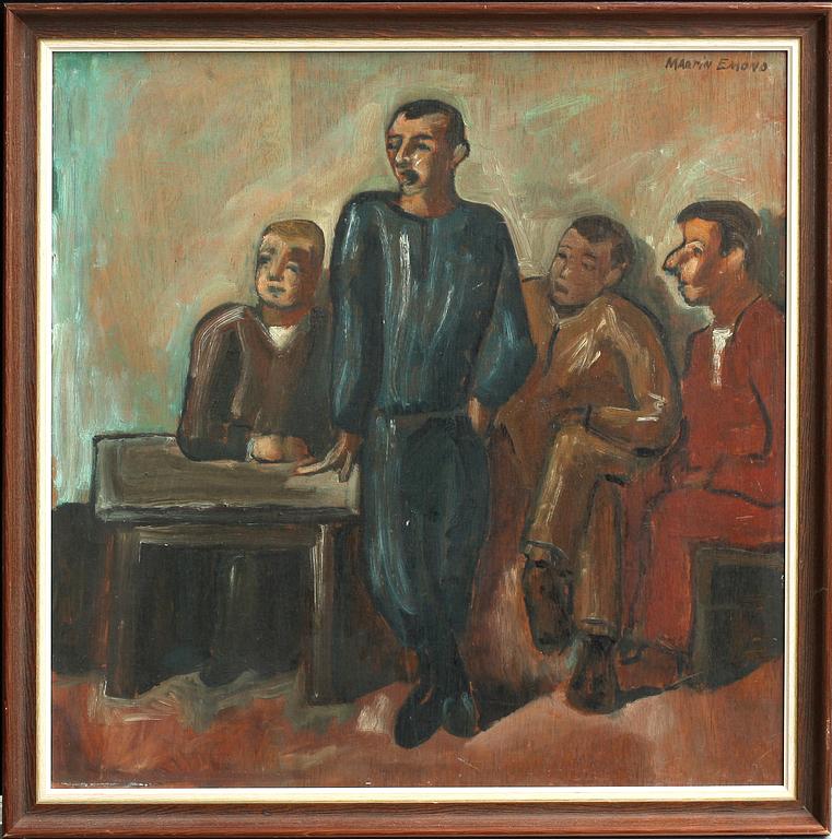 MARTIN EMOND, olja på pannå, sign.