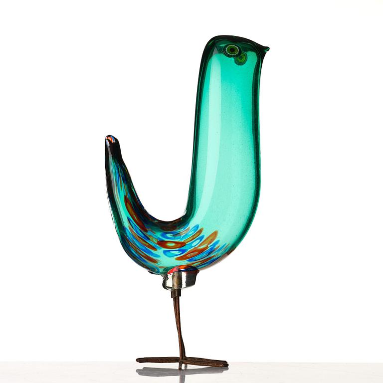 Alessandro Pianon, a "Pulcino" glass sculpture of a bird, Vistosi, Murano, Italy 1960's.