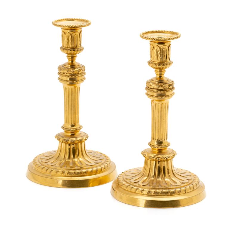 Candlesticks, a pair, Empire, France, 19th century.